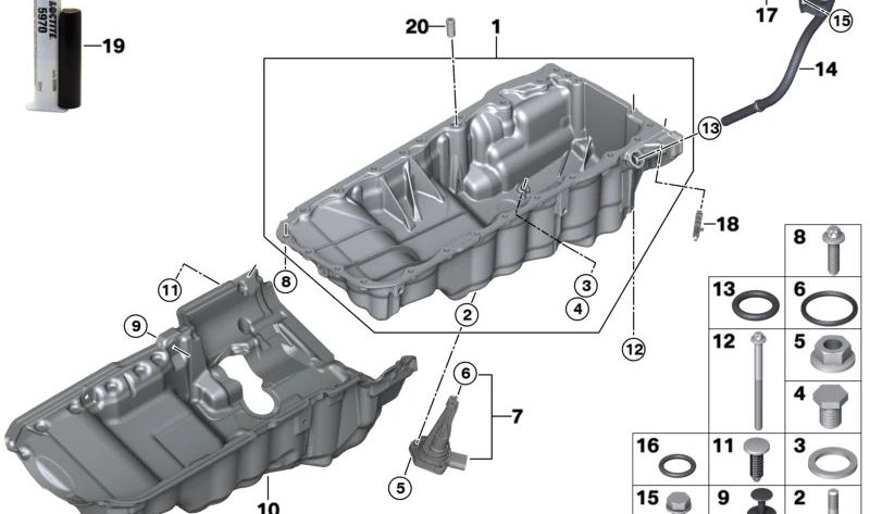 Cubierta acústica motor OEM 11148591458 para BMW G20, G21, G30, G31, G32, G11, G12. Original BMW