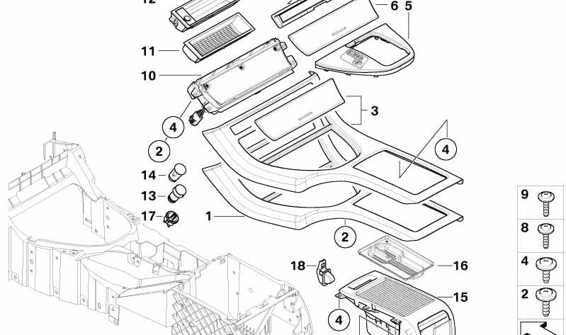 Juego de piezas de sujeción para BMW X5 E53 (OEM 51169111091). Original BMW.