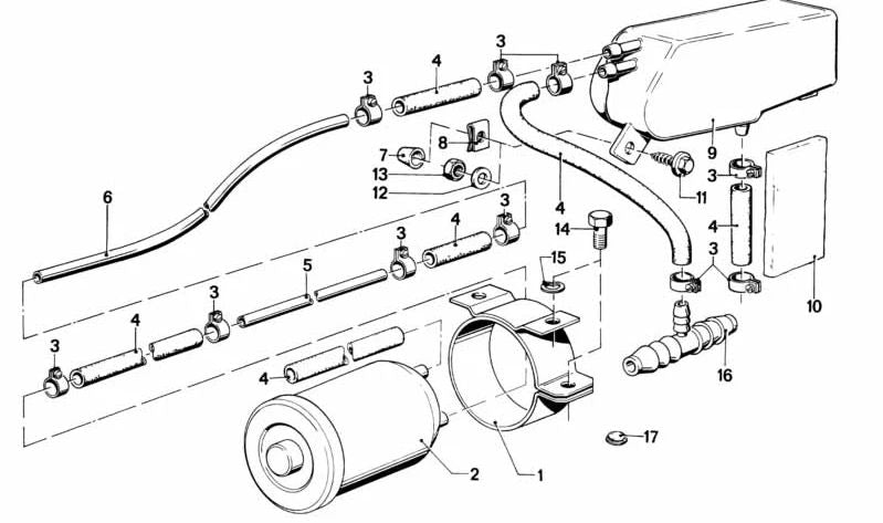 Conector en T para BMW Serie 3 E21 (OEM 16121114173). Original BMW