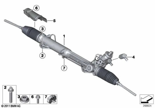 Hydraulic steering rack for BMW 3 Series E90, E90N, E91, E91N, E92, E92N and X1 E84 (OEM 32105A41179). Genuine BMW