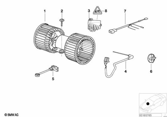 Evaporator sensor repair kit for BMW E53 (OEM 64116972109). Original BMW