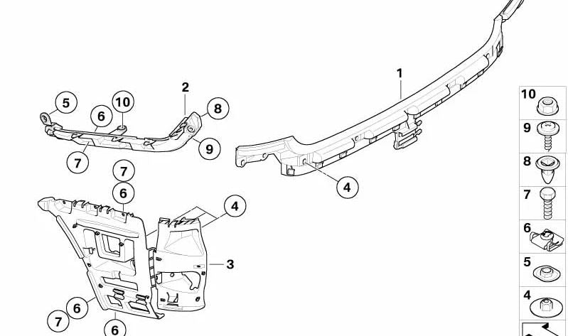 Guía izquierda para BMW E82, E88 (OEM 51127170663). Original BMW.