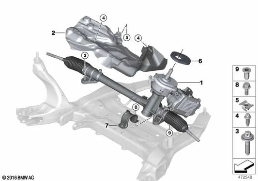 Caja de dirección eléctrica para BMW X1 U11 (OEM 32105A6F282). Original BMW