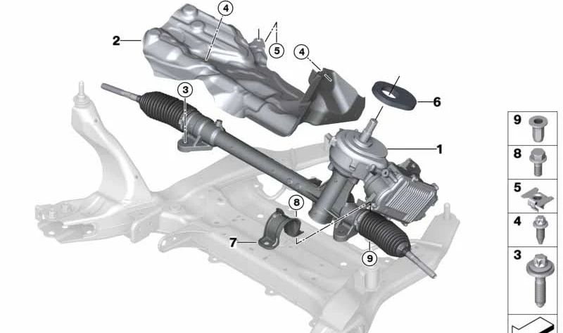 Dirección asistida eléctrica para BMW F45, F46 (OEM 32105A39023). Original BMW.