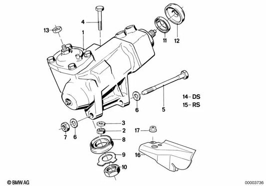 Juego de juntas para la dirección asistida para BMW E28, E24 (OEM 32131126656). Original BMW.