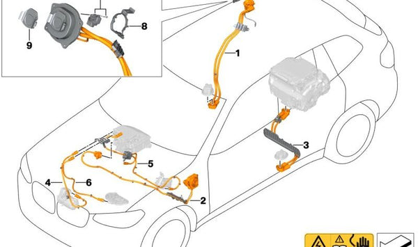 Soporte de toma de carga OEM 12905A07FF6 para BMW G08. Original BMW.