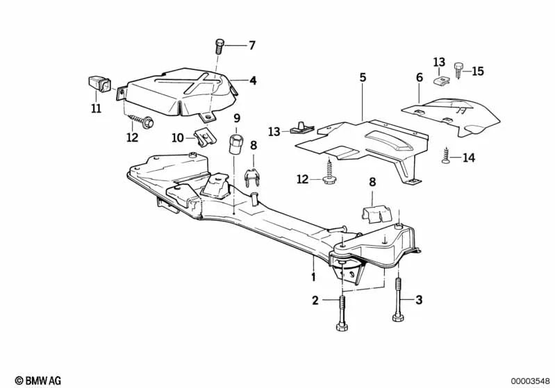 Subchasis delantero para BMW Serie 8 E31 (OEM 31111139662). Original BMW.