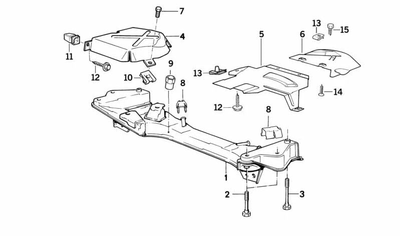 Protector térmico trasero derecho OEM 32211137538 para BMW E32, E31. Original BMW