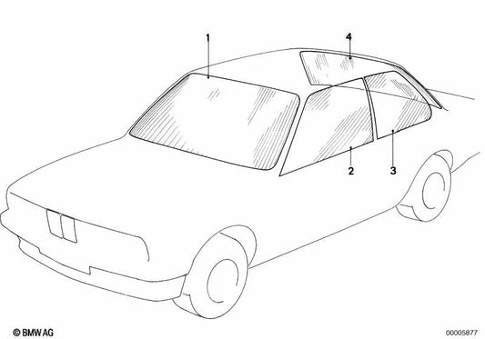 Luna trasera clara para BMW Serie 6 E24 (OEM 51311362055). Original BMW.