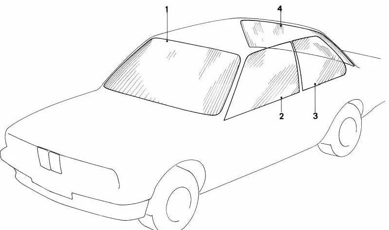 Parabrisas verde con franja verde para BMW Serie 6 E24 (OEM 51311857220). Original BMW