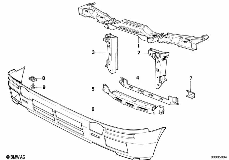 Carcasa frontal para BMW Serie 3 E30 (OEM 41331961225). Original BMW