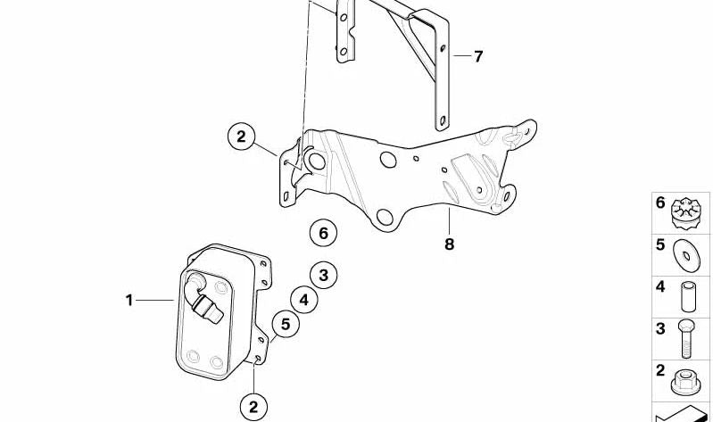 Intercambiador de calor para BMW Serie 5 E60N, E61N (OEM 17217560962). Original BMW.