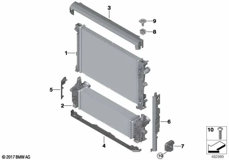 Cubierta izquierda para BMW G01, G02 (OEM 17118589085). Original BMW