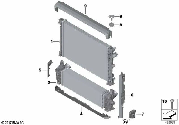 Cubierta izquierda para BMW X5 G05, X6 G06, X7 G07 (OEM 17118472313). Original BMW