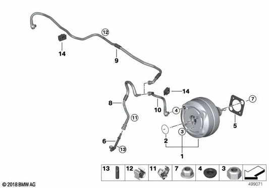 Servo de freno para BMW G29 (OEM 34336889800). Original BMW