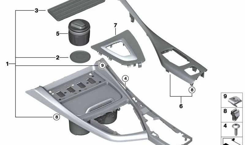 Revestimiento de Consola Central de Carbono para BMW F87 (OEM 51458065448). Original BMW