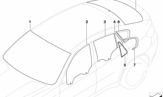 Luneta trasera negra con antena para BMW E71, E72 (OEM 51317195333). Original BMW.