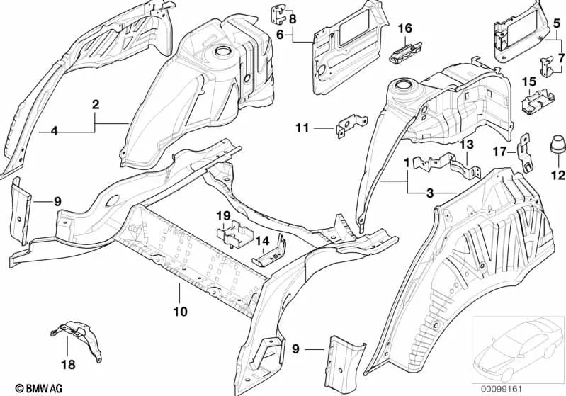 Soporte del silenciador trasero exterior izquierdo para BMW Serie 5 E39 (OEM 41112498325). Original BMW