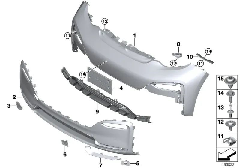 Embellecedor del parachoques delantero derecho para BMW i I01N (OEM 51117491120). Original BMW.