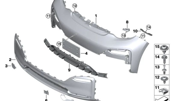 Moldura derecha del parachoques delantero OEM 51117491122 para BMW i3 (I01). Original BMW.