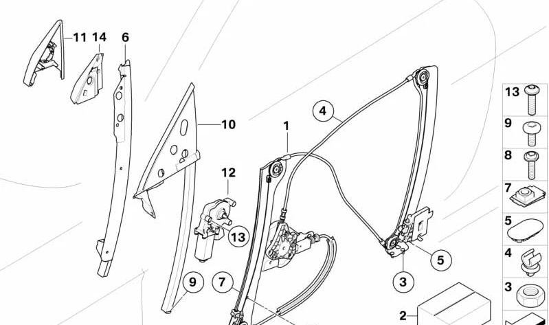 Sellado de moldura de esquina interior izquierda para BMW E63, E64 (OEM 51337143997). Original BMW