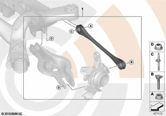 Tie Rod Repair Kit for BMW 1 Series F20, F21, 2 Series F22, F23, 3 Series F30, F31, F34, F35, 4 Series F32, F33, F36 (OEM 33322466809). Original BMW