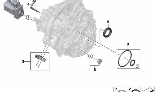 Juego de juntas para transmisión electrónica OEM 27208647486 para BMW i8 (I12, I15). Original BMW.