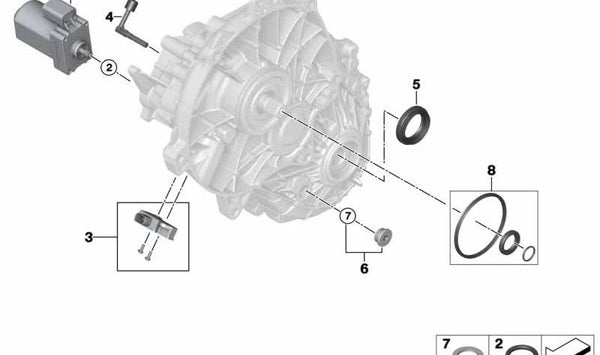 Actuador de cambio para BMW I12, I15 (OEM 27208647483). Original BMW