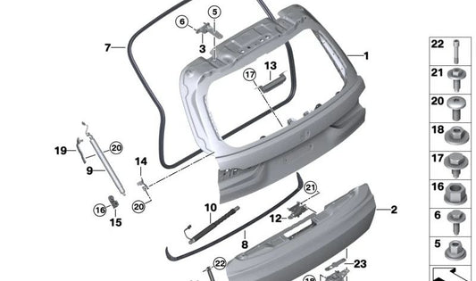 Izquierdo des OEM -Hintertors 51247418839 für BMW G07 (x7). Original BMW.