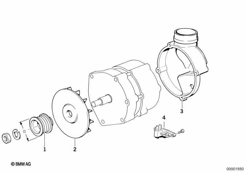 Ansaugstutzen para BMW Serie 5 E34 (OEM 12311730596). Original BMW