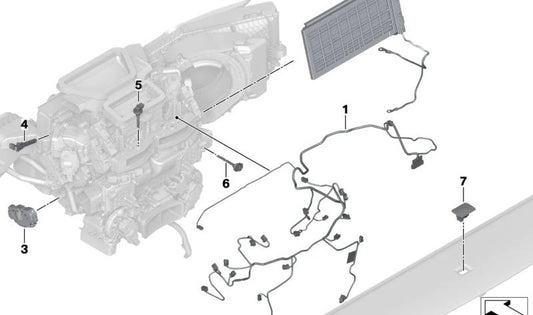 Actuador del sistema de aire acondicionado OEM 64115A50920 para BMW (Modelos compatibles: G11, G12, G30, G31, G32, G14, G15, G16, G01, G02, G05, G06, G07, F90, F91, F92, F93). Original BMW.