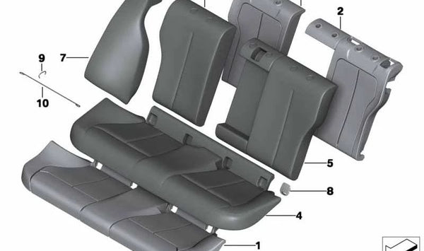 Funda de Asiento de Cuero para BMW Serie 3 F30, F31 (OEM 52207309756). Original BMW