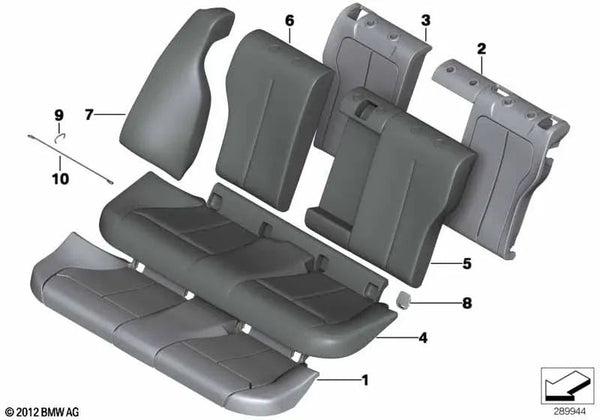 Parte del Acolchado del Asiento para BMW Serie 3 F30, F31 (OEM 52207260002). Original BMW