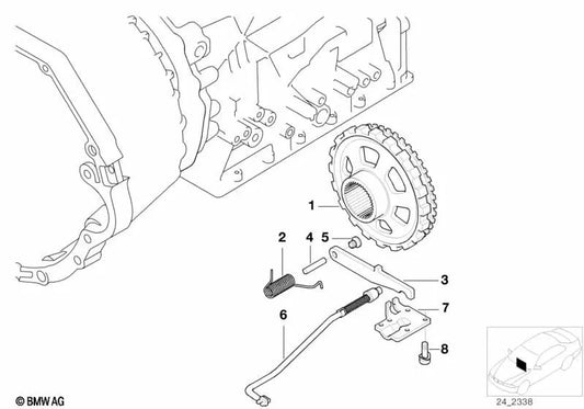 Barra de conexión para BMW Serie 5 E39, Serie 7 E38, Serie 8 E31, X5 E53 (OEM 24531422685). Original BMW.