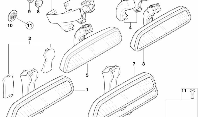 Tapas finales para reposabrazos central OEM 51168160826 para BMW Serie 7 E38 (1994-2001). Original BMW.