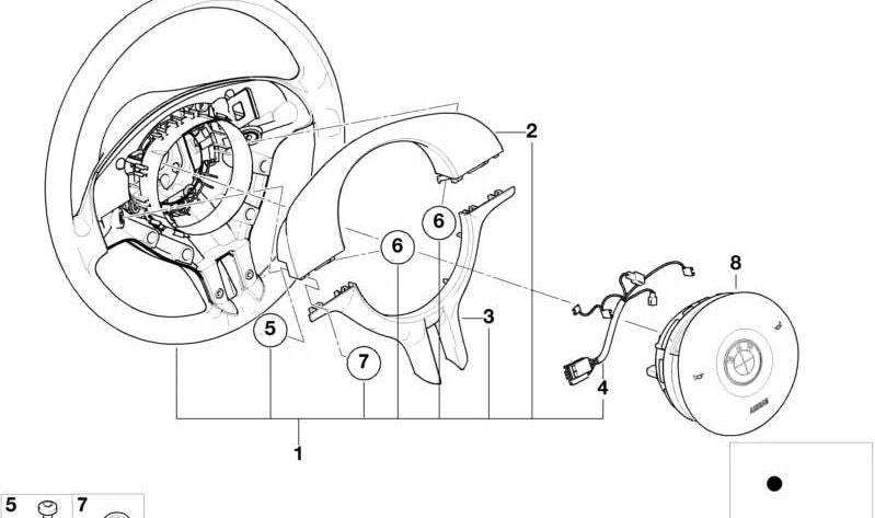 Cubierta cromo mate para BMW Serie 3 E46 (OEM 32306756528). Original BMW