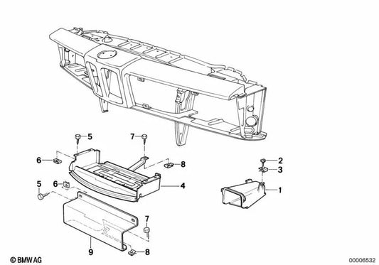 Boquilla de ventilación izquierda para BMW Serie 5 E12, Serie 6 E24 (OEM 51711822439). Original BMW