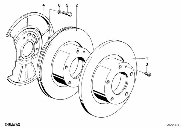 Disco de freno ventilado para BMW E34 (OEM 34111165263). Original BMW.