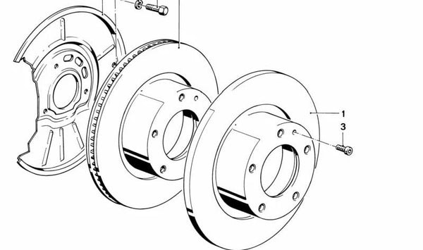 Disco de freno delantero izquierdo OEM 34112483483 para BMW Serie 3 (E46, E90, E91, E92, E93), Serie 5 (E60, E61), Serie 6 (E63, E64), Serie 7 (E65, E66). Original BMW.