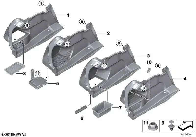 Refuerzo izquierdo para BMW Serie 3 F30, F35, F80, Serie 4 F32, F82 (OEM 51477312130). Original BMW