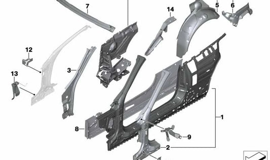 Radhaus exterior trasero derecho para BMW Serie 4 F83, F83N (OEM 41218060230). Original BMW.