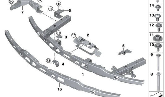 Supporto a parete frontale OEM 51647296807 per BMW I3 (I01). BMW originale.