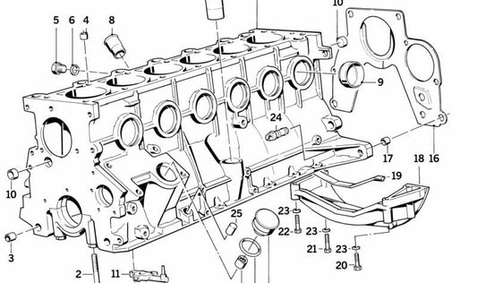 OEM bearing cover 11411275867 for BMW E30, E28, E34. Original BMW.