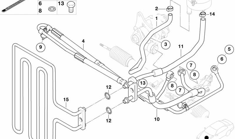 Serpentín de refrigeración para BMW E39, E52 (OEM 17111141819). Original BMW