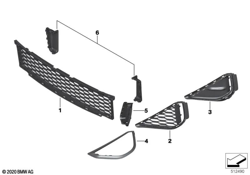 Linker Seitengrill für BMW F39 (OEM 51118076677). Original BMW