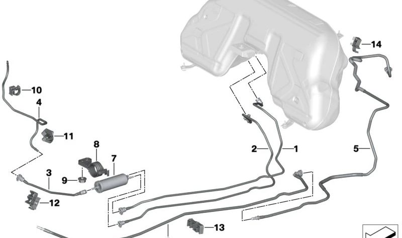 Clip de fijación OEM 16129489780 para BMW G20, G21, G29. Original BMW.