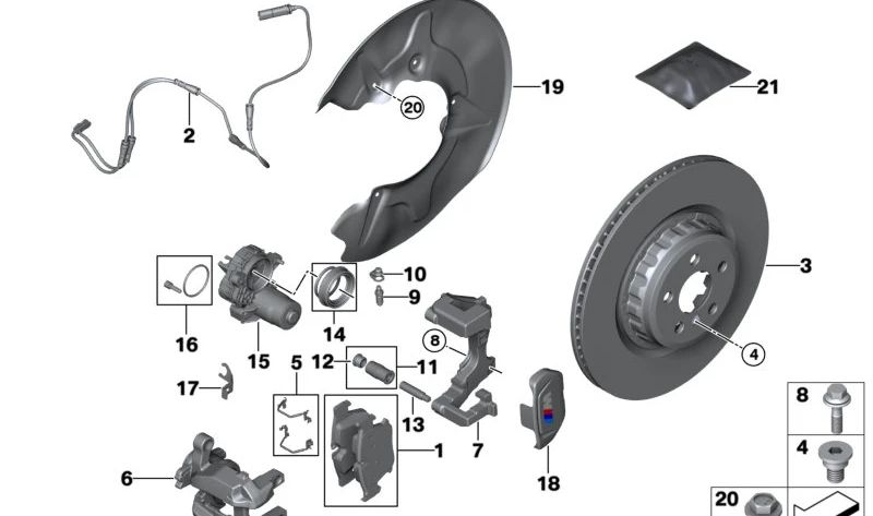 Kit de réparation Guide du câble de gauche 34208843097 pour BMW G45, G09. BMW d'origine.