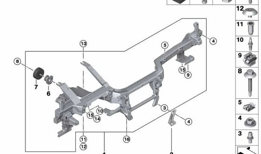 Soporte del salpicadero OEM 51456801297 para BMW F91, F92, F93, G14, G15, G16. Original BMW.