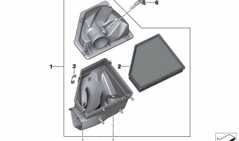 Amortiguador de ruido de admisión para BMW G42, G20, G21, G28, G22, G23, G26 (OEM 13718580424). Original BMW