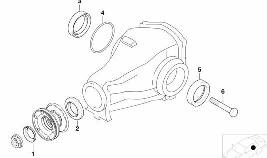 Reteinatore differenziale OEM 33141213062 per BMW E34. BMW originale.